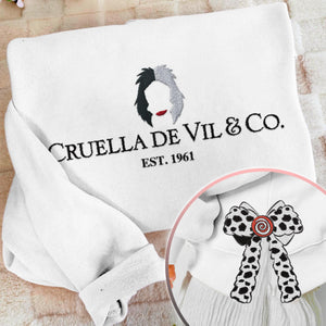 cruella christmas coquette side bow sweatshirt retro xmas tree lover sweater bow applique pink gifts 1732091483680.jpg