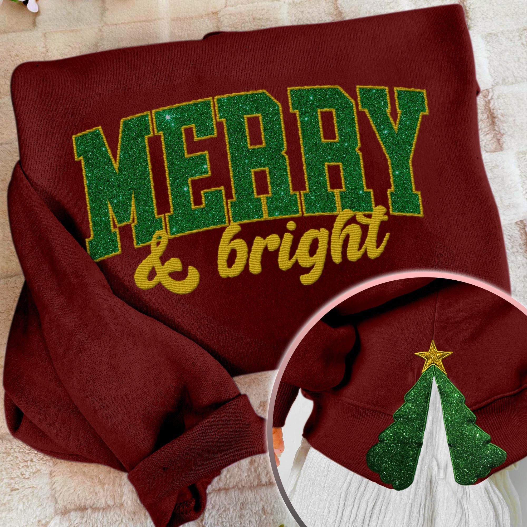 christmas tree glitter coquette side bow sweatshirt retro trendy coquete lover sweater bow applique pink girl gifts 1732092289053.jpg