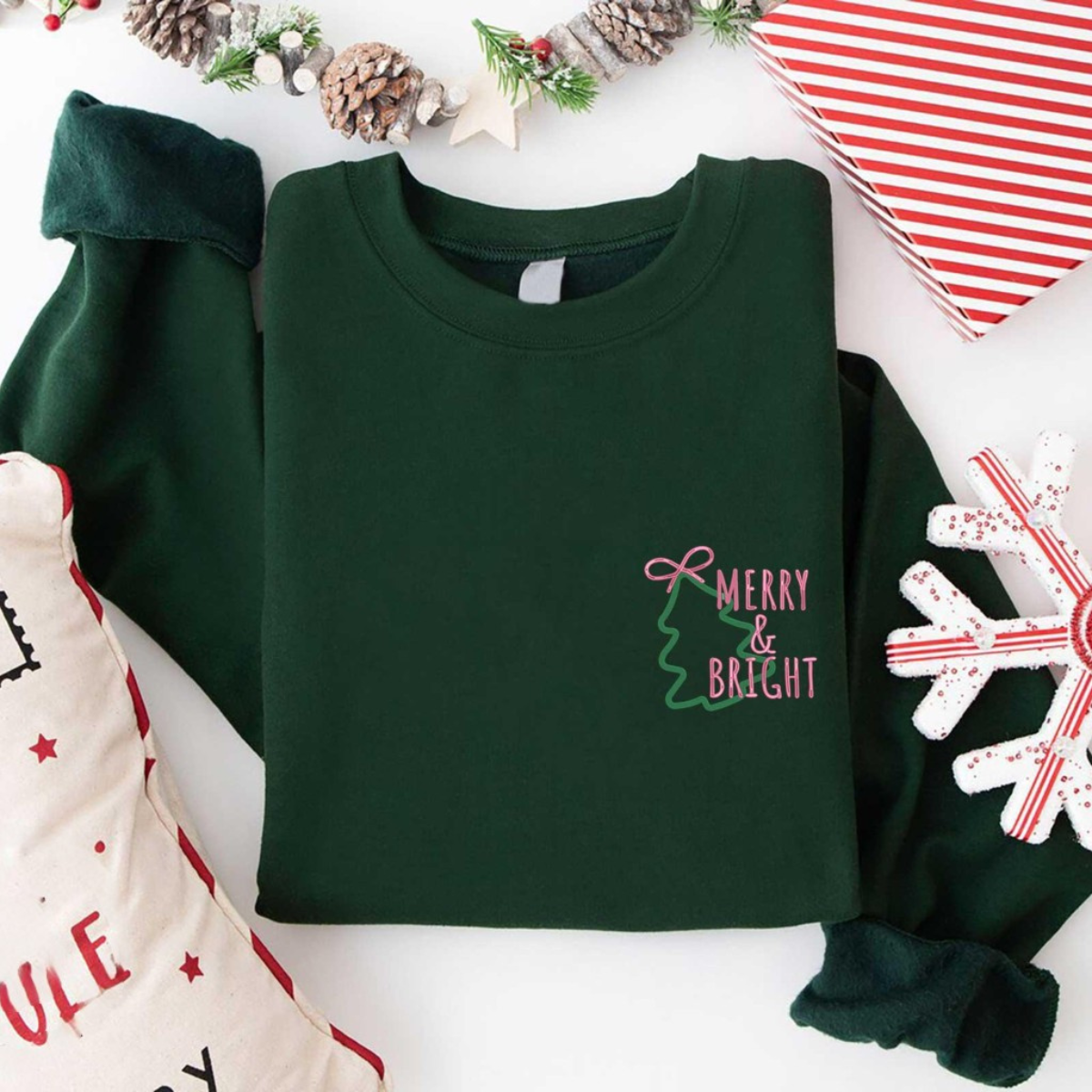 merry and bright embroidered sweatshirt embroidery christmas tree sweater christmas mom gift merry christmas sweatshirtxmas party outfit 1732154467915.png