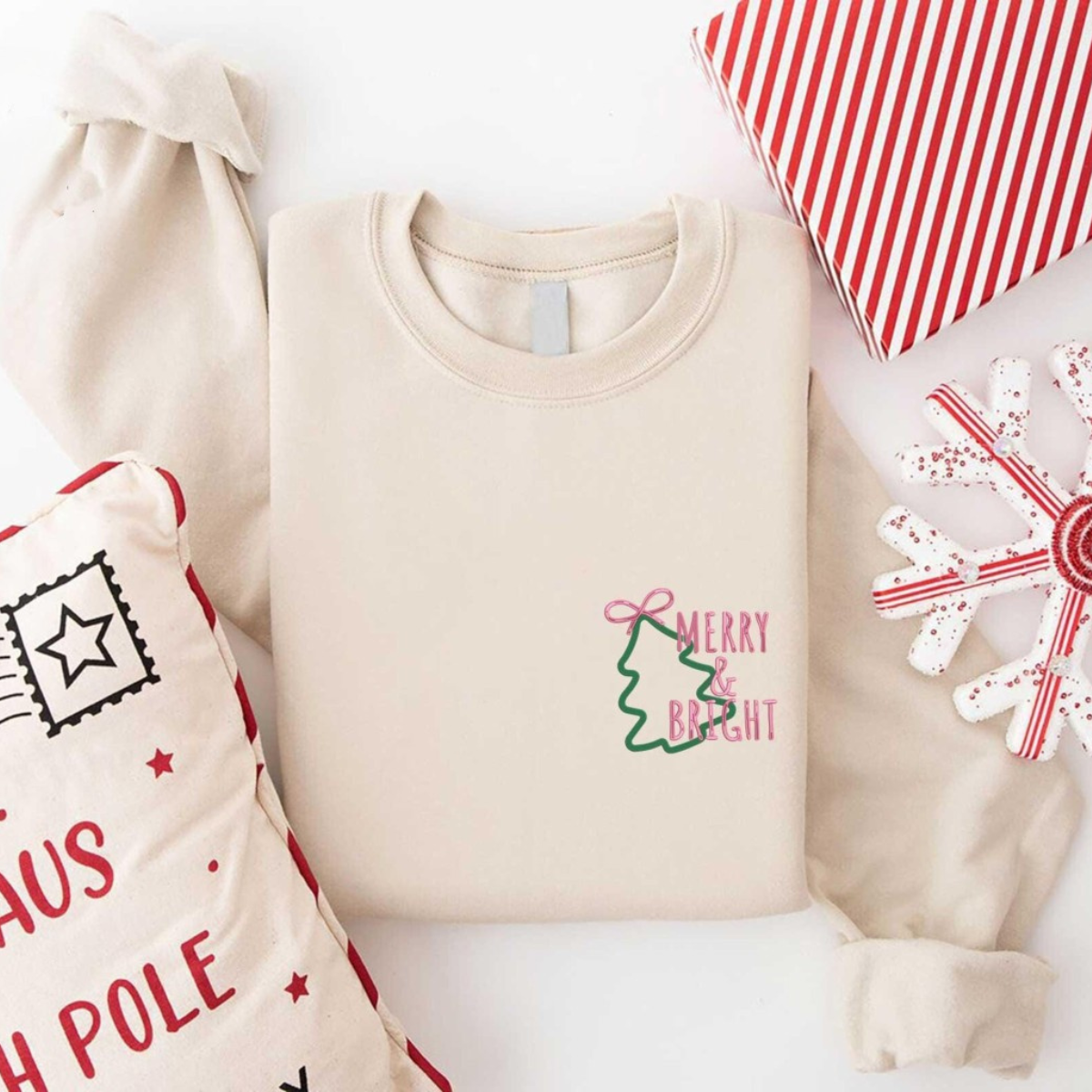 merry and bright embroidered sweatshirt embroidery christmas tree sweater christmas mom gift merry christmas sweatshirtxmas party outfit 1732154467924.png