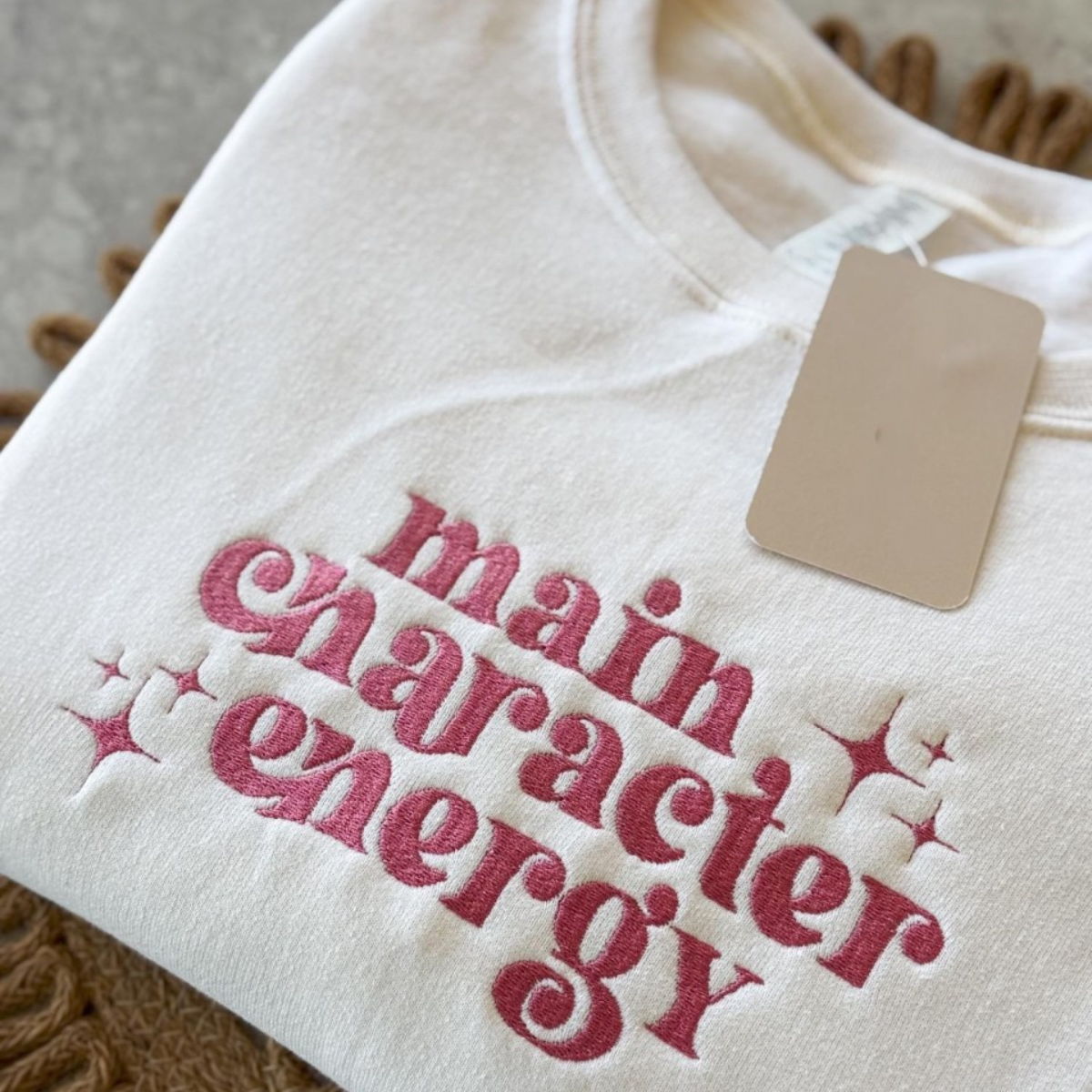 embroidered bookish sweatshirt main character energy bookish crewneck embroidered sweatshirt bookish babe gift for her booktok 1732524107787.png