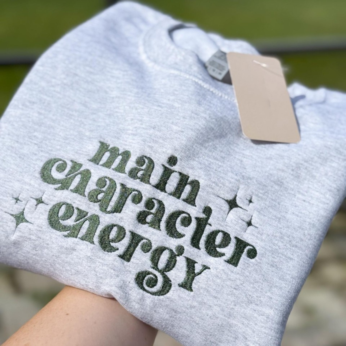 embroidered bookish sweatshirt main character energy bookish crewneck embroidered sweatshirt bookish babe gift for her booktok 1732524107892.png