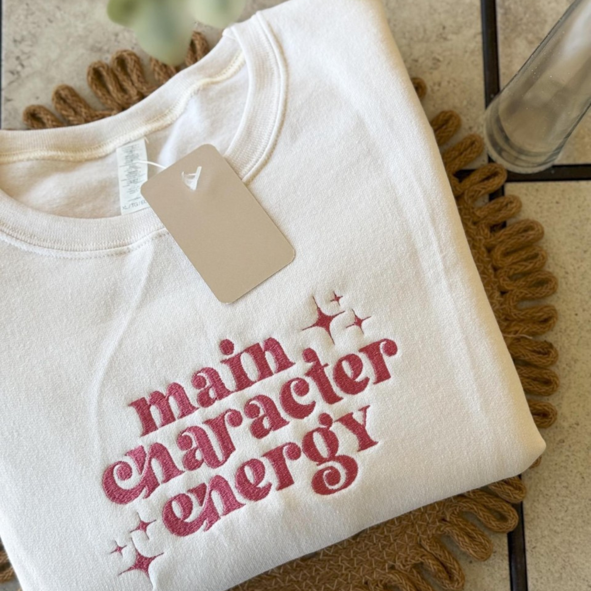 embroidered bookish sweatshirt main character energy bookish crewneck embroidered sweatshirt bookish babe gift for her booktok 1732524107941.png