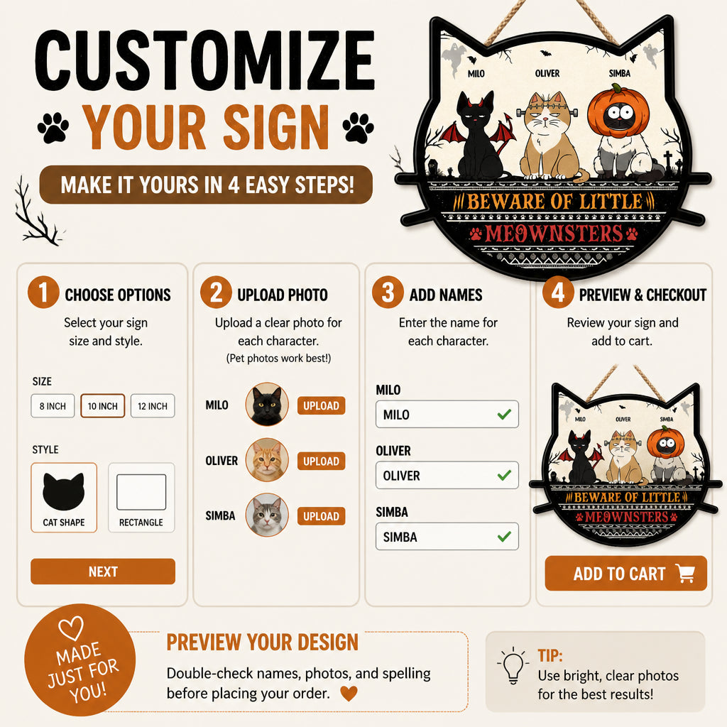 Beware of Little Meownsters – Personalized Cat Photo Halloween Wood Acrylic Sign - Personalized Wood Acrylic Sign 1734a320-1220-4823-92ce-91a36bcfeebc.jpg