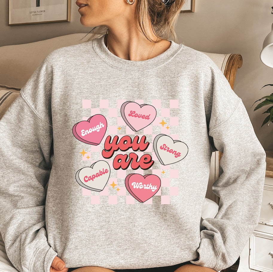 cute valentines sweatshirt be mine sweatshirt valentines day conversation hearts shirt i love you shirt heart candy shirt couple shirt 1736480699486.jpg