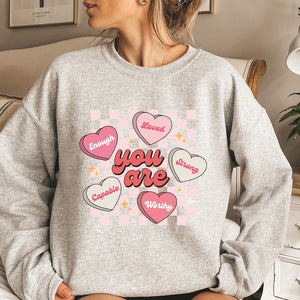 cute valentines sweatshirt be mine sweatshirt valentines day conversation hearts shirt i love you shirt heart candy shirt couple shirt 1736480699486.jpg