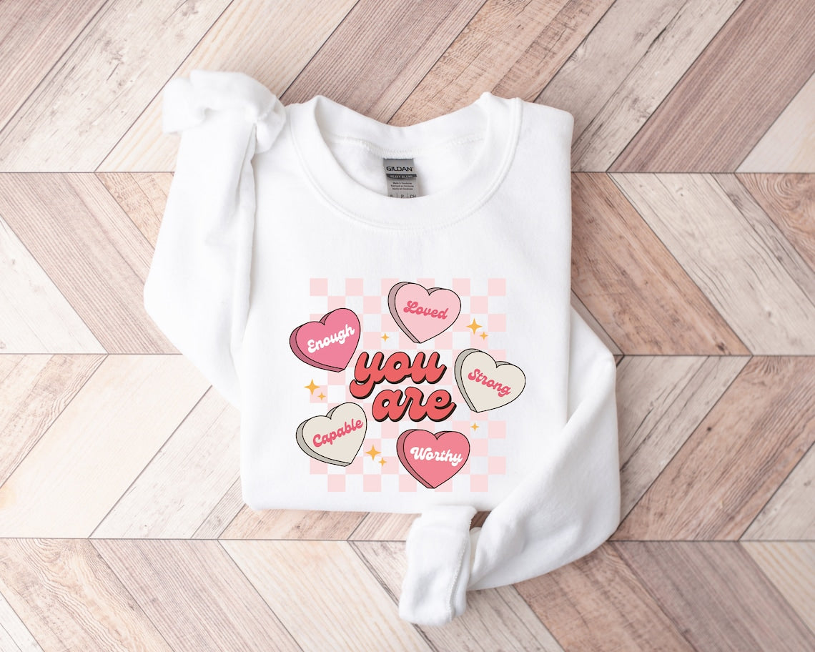 cute valentines sweatshirt be mine sweatshirt valentines day conversation hearts shirt i love you shirt heart candy shirt couple shirt 1736480699493.jpg