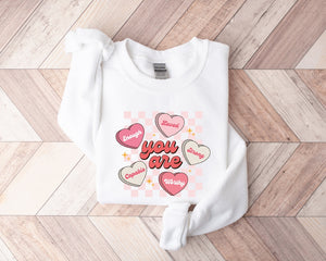 cute valentines sweatshirt be mine sweatshirt valentines day conversation hearts shirt i love you shirt heart candy shirt couple shirt 1736480699493.jpg