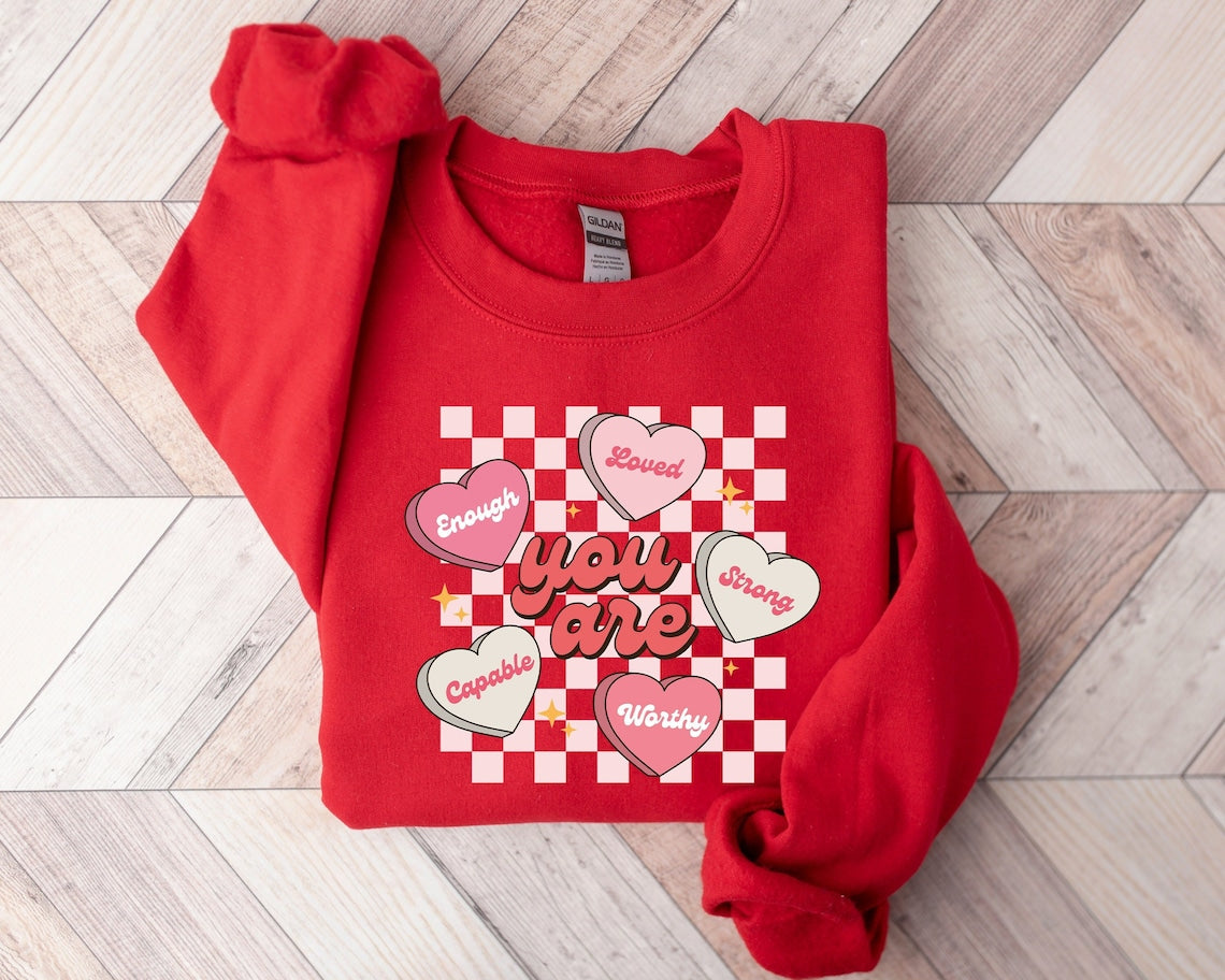 cute valentines sweatshirt be mine sweatshirt valentines day conversation hearts shirt i love you shirt heart candy shirt couple shirt 1736480699542.jpg