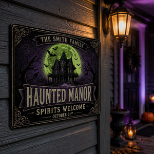 Personalized Haunted Manor Metal Sign – Spirits Welcome - Personalized Metal Sign 17365ea5-2143-4785-923f-60c02abe64b5.jpg