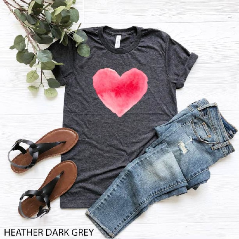 watercolor heart t shirt heart shirt valentines day shirt funny heart shirt gift for valentines day cute valentines red heart shirt 1737084962621.jpg