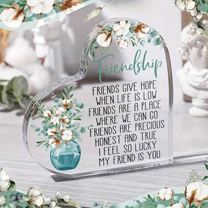 friendship friends give hope heart shaped block acrylic plaque birthday 1738575739761.jpg