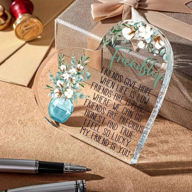 friendship friends give hope heart shaped block acrylic plaque birthday 1738575740007.jpg