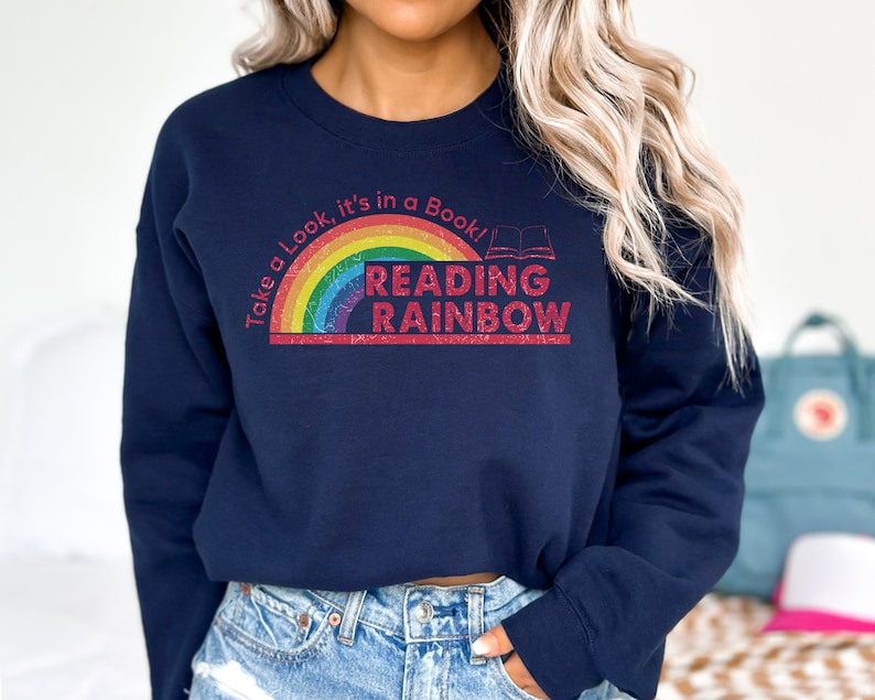 reading rainbow sweatshirt teacher appreciation gift school shirt book lover gift teacher shirt 1738816649466.jpg
