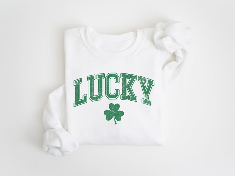 retro lucky sweatshirt cute st patricks day sweatshirt womens shamrock sweatshirt irish shirt four leaf clover st patricks day outfit 1738920917269.jpg