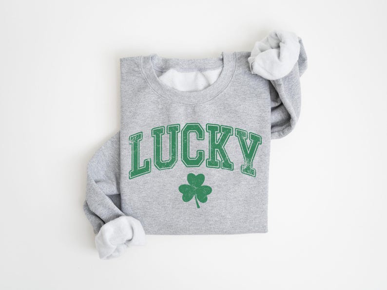 retro lucky sweatshirt cute st patricks day sweatshirt womens shamrock sweatshirt irish shirt four leaf clover st patricks day outfit 1738920917417.jpg