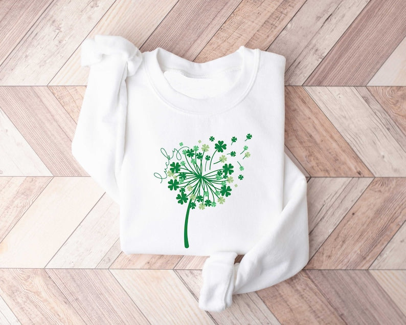 st patricks day dandelion sweater shamrock sweatshirt patrick day lucky shirt clover shirt dandelions patrick day shirt irish day shirt 1739851069008.jpg