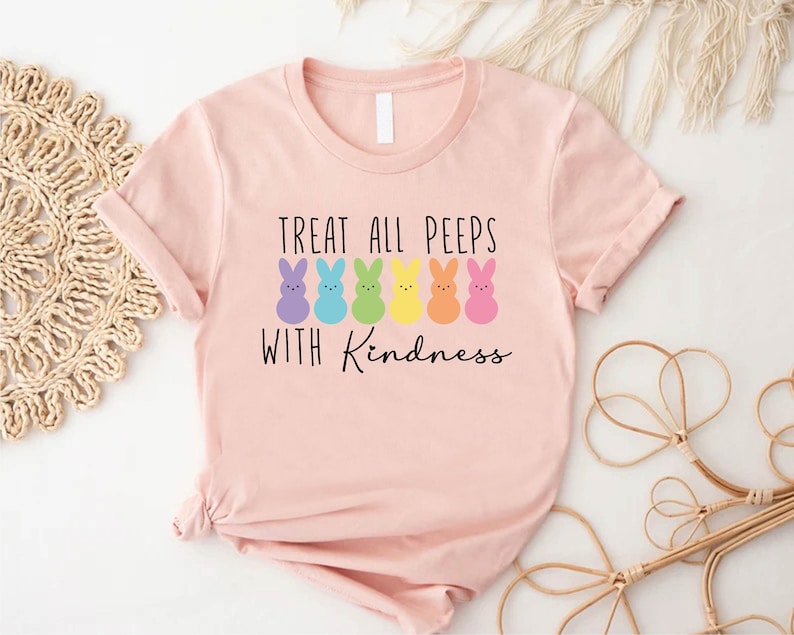 treat all peeps with kindness shirt teachers easter shirt easter gift for teacher teachers easter day outfit teacher bunny shirt gift 1739954220965.jpg