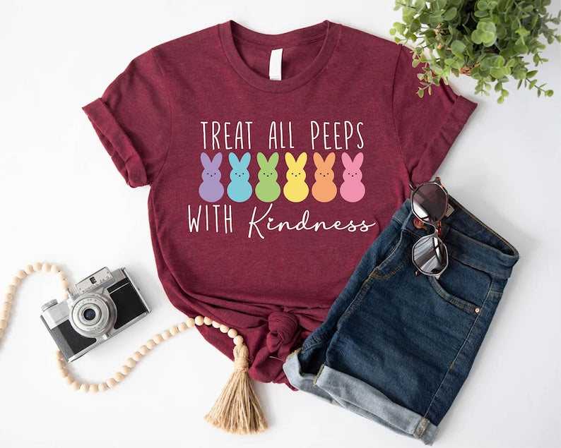 treat all peeps with kindness shirt teachers easter shirt easter gift for teacher teachers easter day outfit teacher bunny shirt gift 1739954221047.jpg