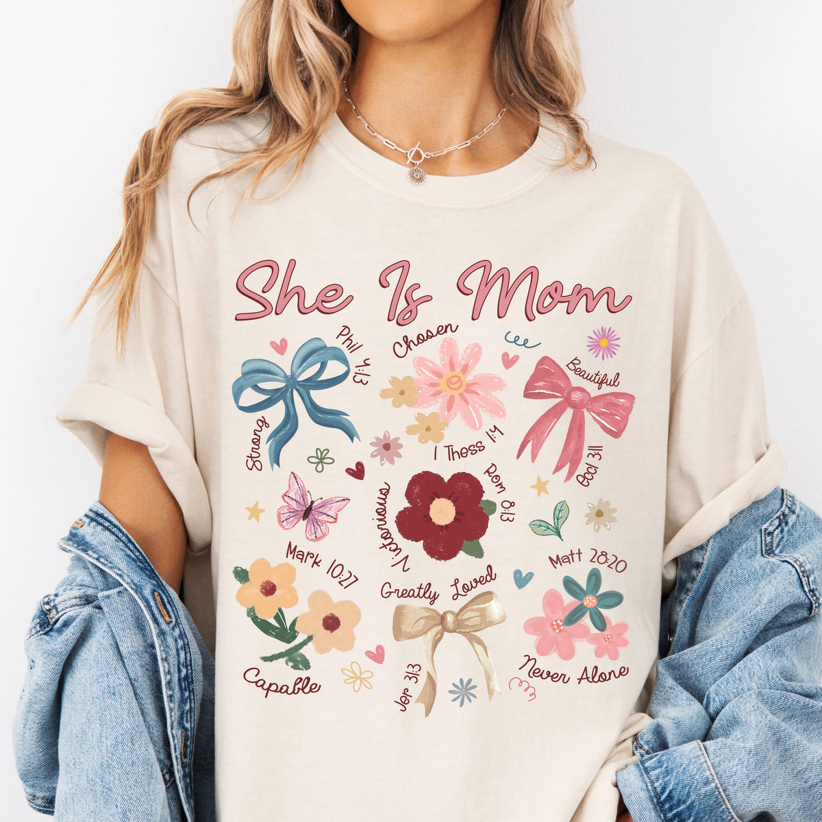 boho floral mama t shirt she is mom sweatshirt mothers day shirt christian mama shirt floral spring shirt mama wildflower coquette 1742870221944.jpg