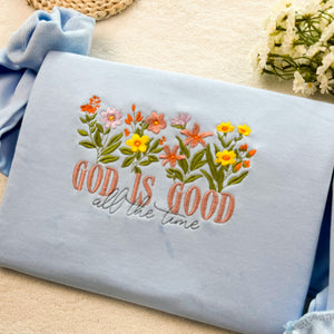 embroidered god is good wildflower sweatshirt botany embroidered hoodie cottage core embroidery t shirtcrew neck sweatshirt 1742954811878.jpg