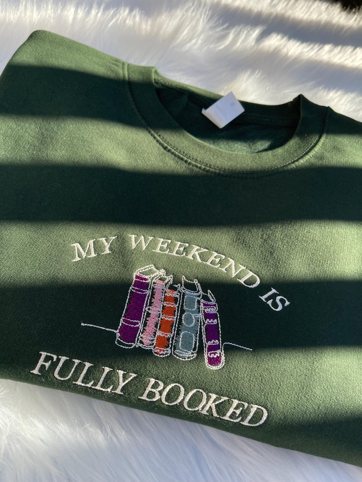 my weekend is fully booked embroidered sweatshirt book lover sweatshirt librarian gift reader gifts book lover bookworm gift for reader 1745029523382.jpg