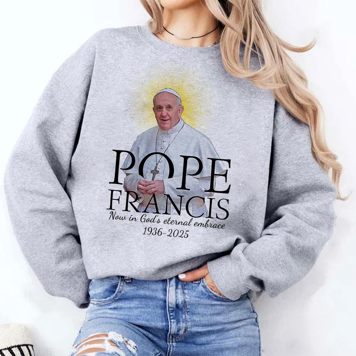 pope francis memorial t shirt now in god s eternal embrace tee 1745228439058.jpg