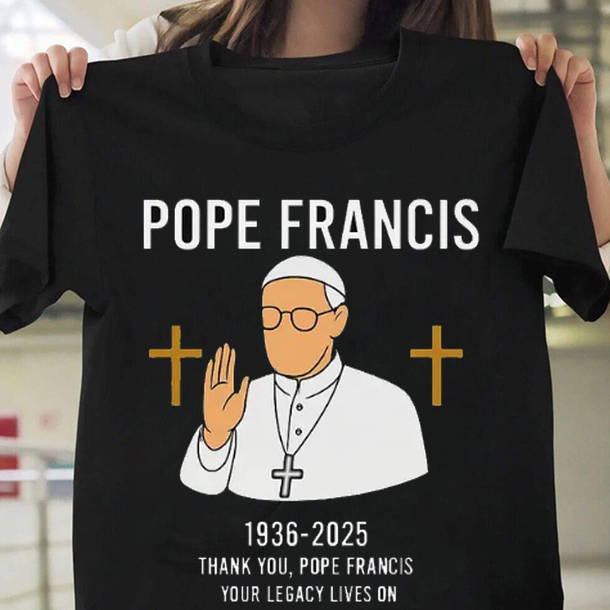 RIP Pope Francis Shirt, Pray for Pope Francis Shirt, Memorial Tribute Tee 1936-2025, Catholic Christian Shirt, Vatican Angel 1745229030279.jpg