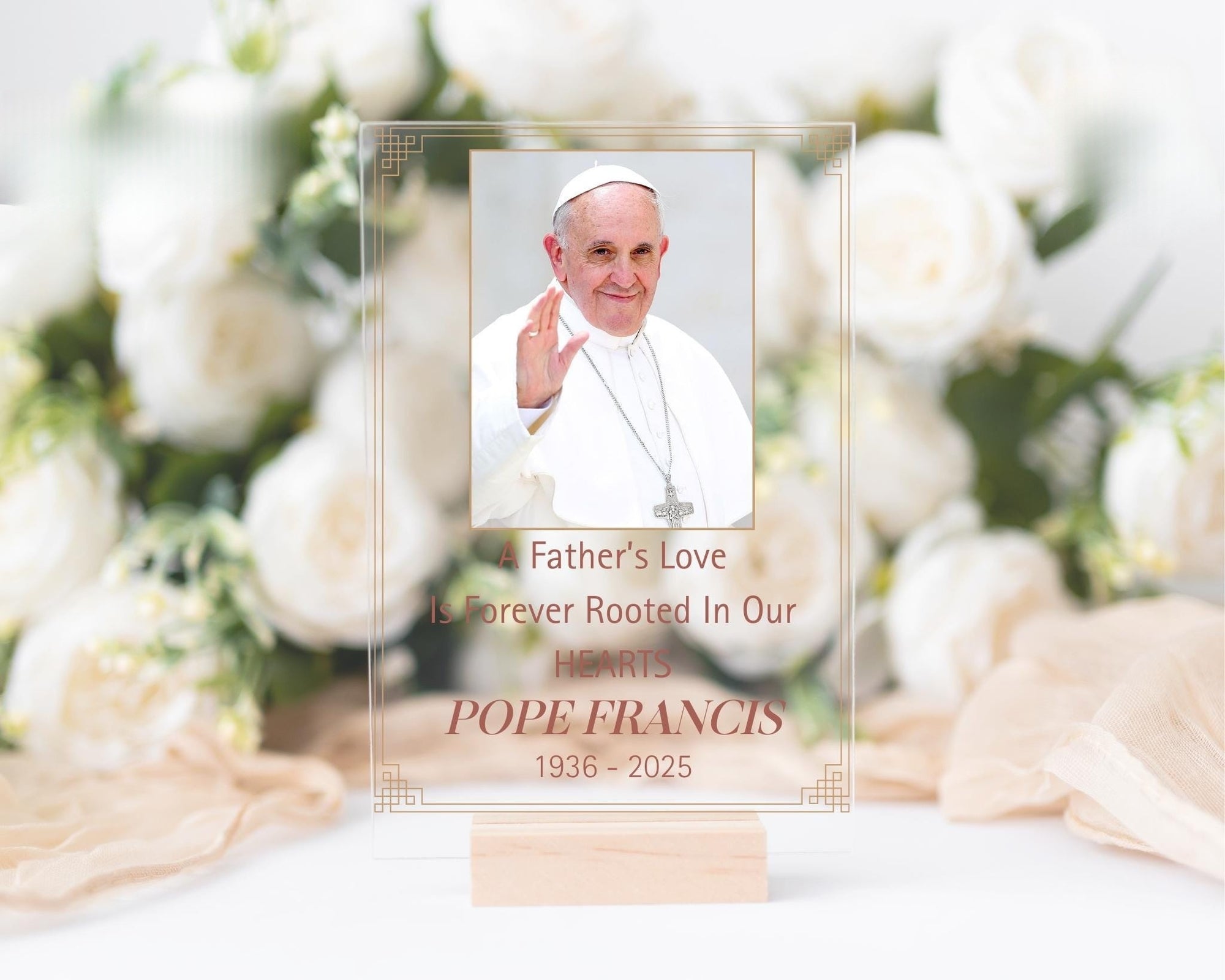 in loving memory of pope francis inspirational catholic plaque faith based home decor spiritual tribute gift 1745307556956.jpg