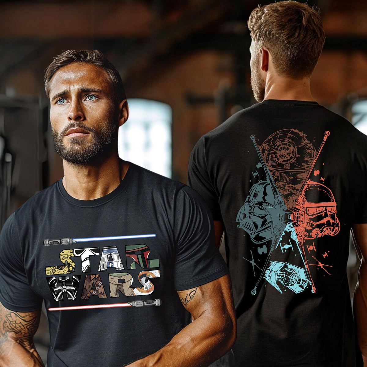 star wars two sided t shirt star wars shirt darth vader shirt galaxys edge shirt retro star wars shirt 1745555720278.jpg