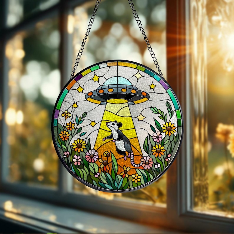 wildflowers glass suncatcher   funny gifts for window hanging indoor decor opossum sign 1745918815073.jpg