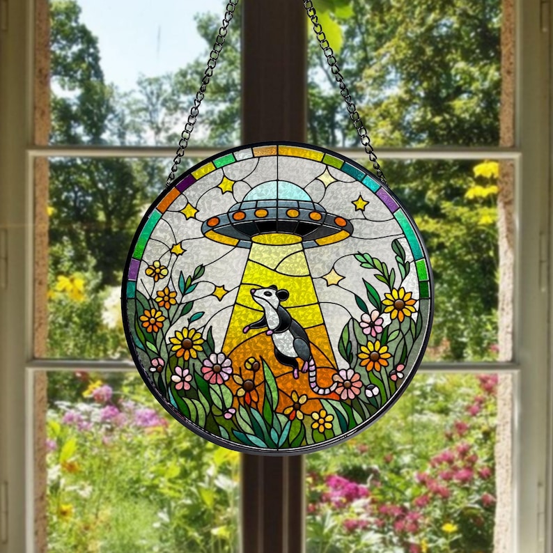 wildflowers glass suncatcher   funny gifts for window hanging indoor decor opossum sign 1745918815205.jpg