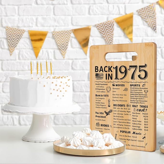 50th birthday gifts for women menback in 1975recipe for a happy birthday double sided cutting board present for her him50th bday gift ideascool presents for 50 year old woman 1746435018665.jpg