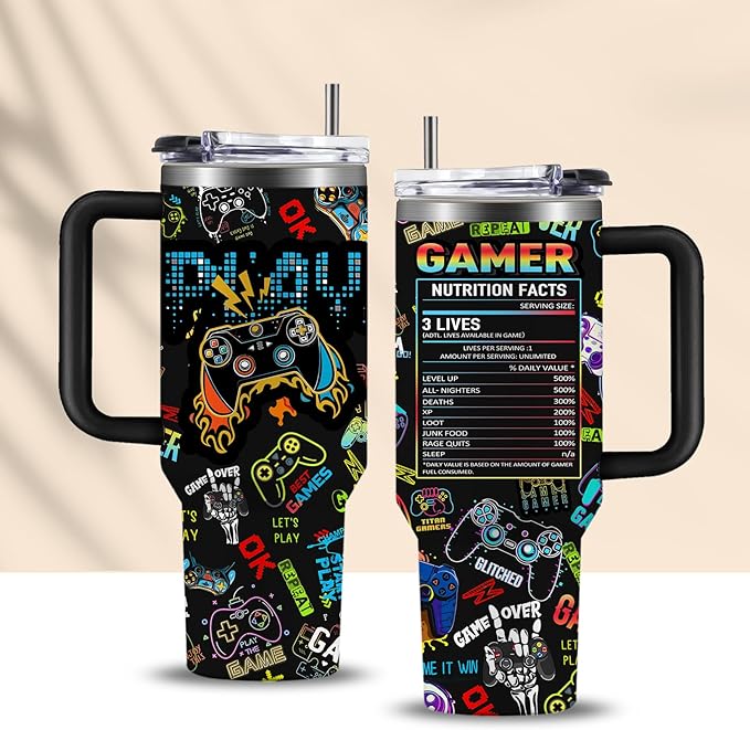 gaming gamer gifts for men boys 40oz stainless steel insulated gamepad tumbler with handle double wall travel mugs birthday christmas fathers day present for son dad husband gaming cups 1746601955673.jpg