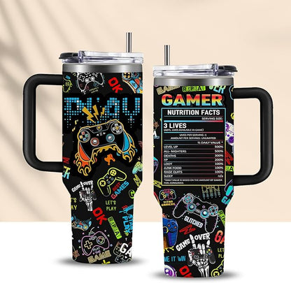 gaming gamer gifts for men boys 40oz stainless steel insulated gamepad tumbler with handle double wall travel mugs birthday christmas fathers day present for son dad husband gaming cups 1746601955673.jpg