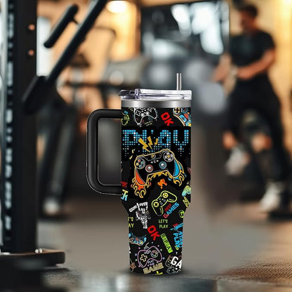 gaming gamer gifts for men boys 40oz stainless steel insulated gamepad tumbler with handle double wall travel mugs birthday christmas fathers day present for son dad husband gaming cups 1746601956109.jpg