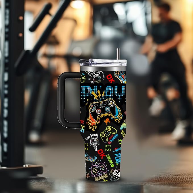 gaming gamer gifts for men boys 40oz stainless steel insulated gamepad tumbler with handle double wall travel mugs birthday christmas fathers day present for son dad husband gaming cups 1746601956109.jpg