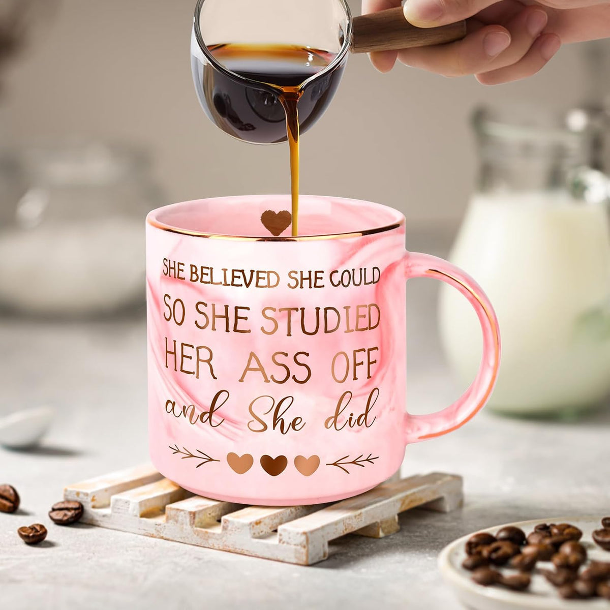 graduation funny gifts for her   12 oz pink marble ceramic coffee mug for 2025 college graduation gifts masters degree phd mba nurse practitioner phd graduation gift for women 1747216642059.jpg