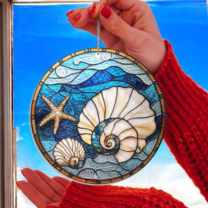 stained glass seashell suncatcher   ocean window decor 1747281653010.jpg