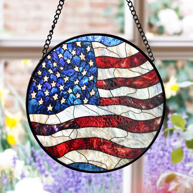 american flag stained glass suncatcher patriotic window decor rustic usa theme veterans  military families fourth of july gift 1747449636970.jpg