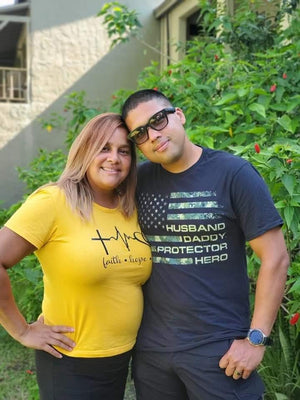 husband daddy protector hero fathers day camo american flag t shirt 1747624972115.jpg