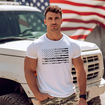 husband daddy protector hero shirt   fathers day shirt   patriot dad shirt   american flag dad shirt   gift for husband   fathers day gift 1747709695469.jpg