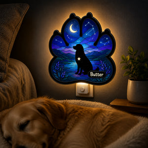 Paw Print Stained-Glass Pet Name Night Light – Dog Silhouette - Personalized Acrylic Night Light 1747a699-e9bf-4acb-a431-ae6b5d3f0f1f.jpg