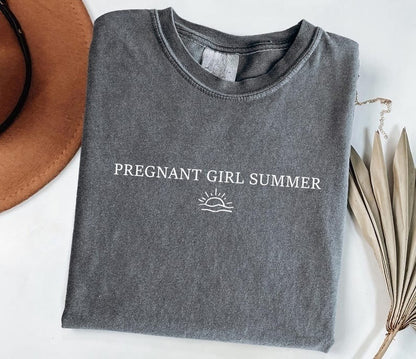 Pregnant Girl Summer Shirt Beach Pregnancy Announcement T Shirt Pregnancy Reveal Tee Baby Shower Gift Mom Shirt 1748228228219.jpg