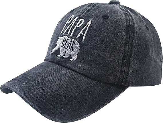 Mens Papa Bear Embroidered Adjustable Baseball Cap Dad Hat 1748314590516.jpg