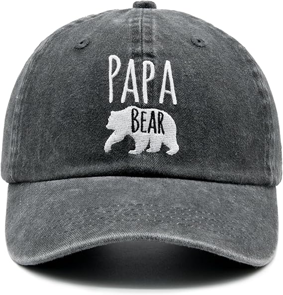 Mens Papa Bear Embroidered Adjustable Baseball Cap Dad Hat 1748314590625.jpg