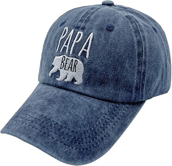 Mens Papa Bear Embroidered Adjustable Baseball Cap Dad Hat 1748314590663.jpg