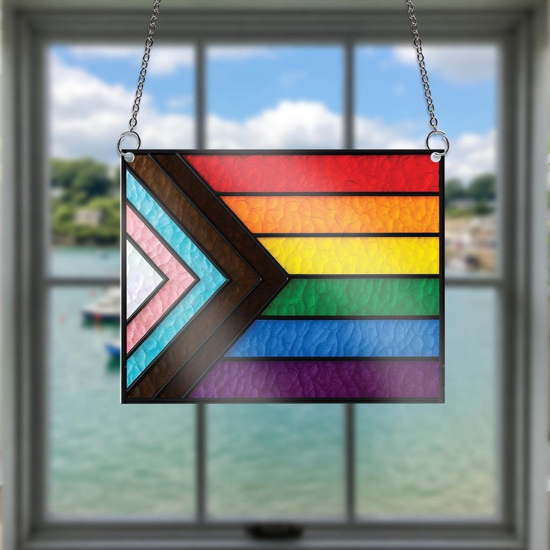 Progress Pride Flag Acrylic Window Hanging Lgbtq Rainbow Decor Equality Window Art Pride Month Home Decor Pride Window Sign Lgbt Flag 1748829440613.jpg