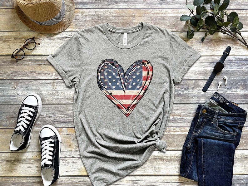 American Flag Shirt American Flag Heart Shirt Patriotic Shirt Usa Shirt 4th Of July Shirt July 4th Shirt Womens American Flag Shirt 1749093635846.jpg