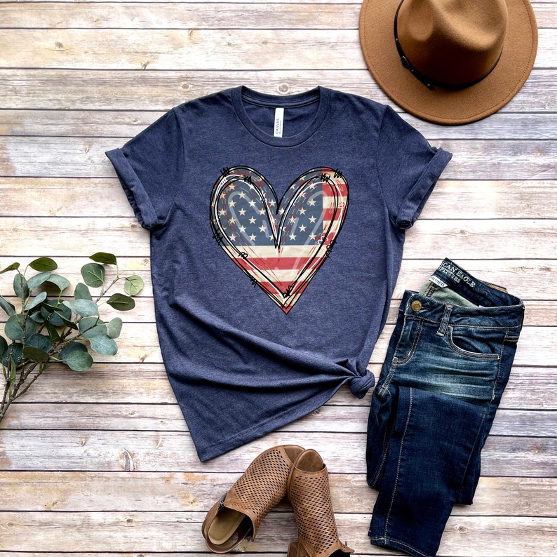 American Flag Shirt American Flag Heart Shirt Patriotic Shirt Usa Shirt 4th Of July Shirt July 4th Shirt Womens American Flag Shirt 1749093635904.jpg